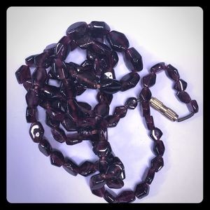 genuine garnet gemstone bead Necklace